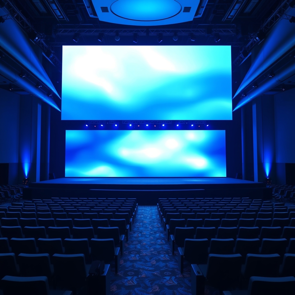 เวทีงานประชุมองค์กรพร้อมจอ LED และไฟเวที