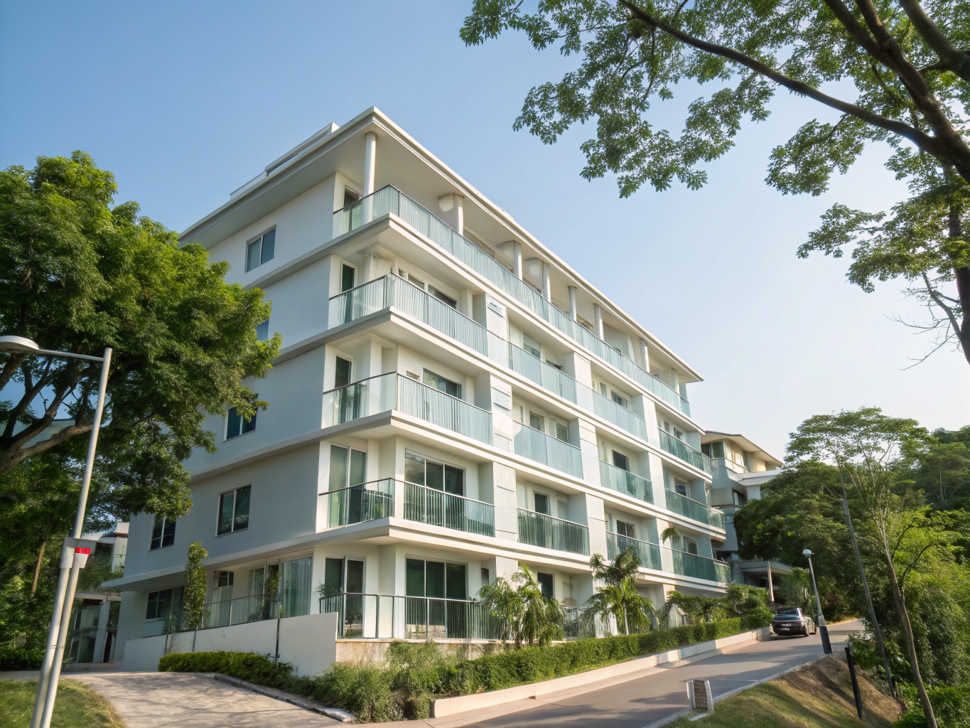 อาคารคอนโดสมัยใหม่ในเมือง
